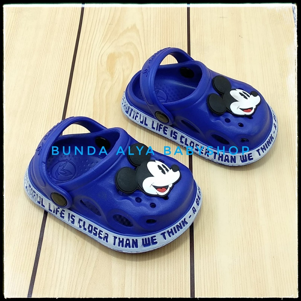 Sandal Anak Laki Laki Lentur Usia 6 Bulan 1 2 Tahun Lucu Elastis - Sendal Anak Cowok Karet UNGU Size 18 - 23 Anti Licin