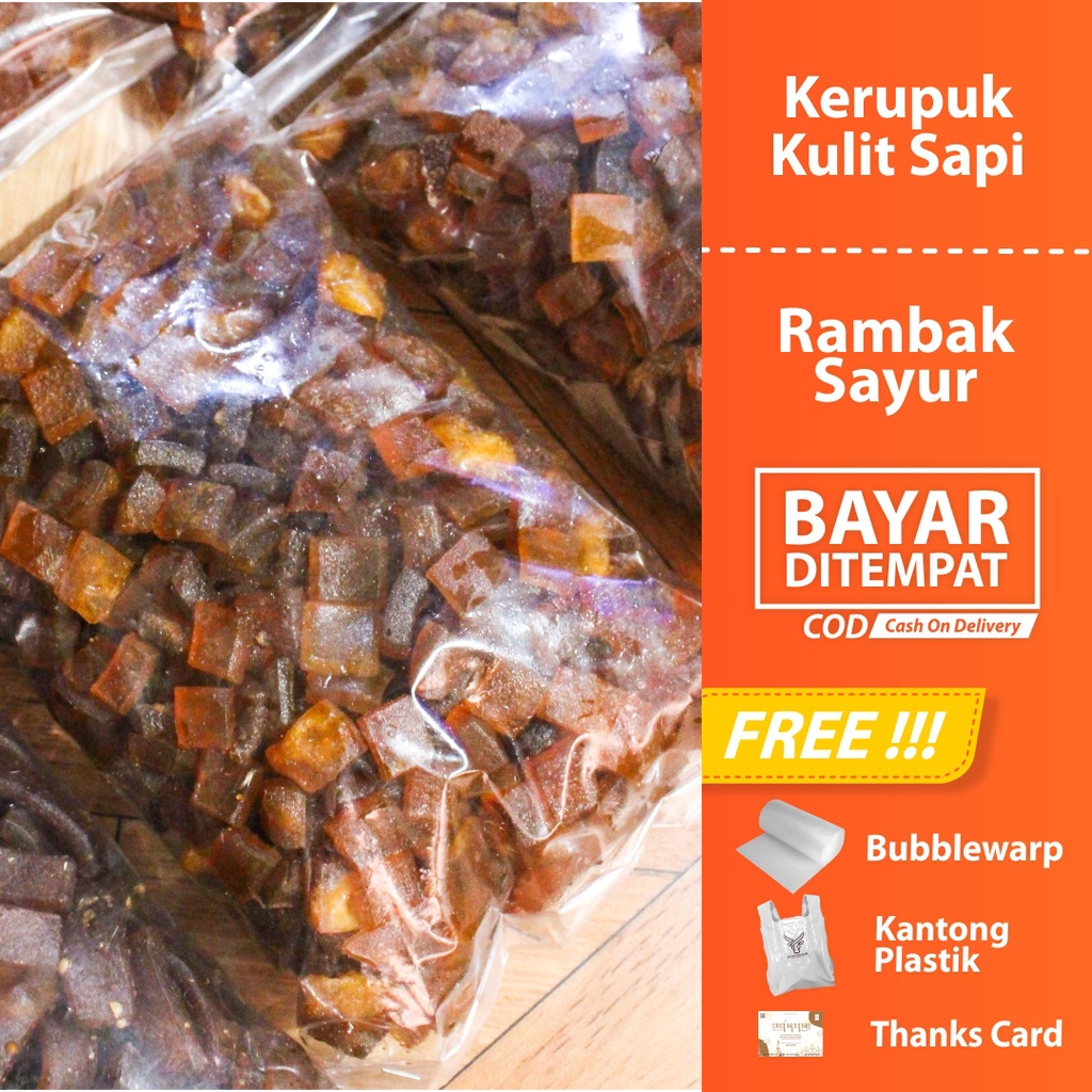 Kerupuk Mentah Krecek Sayur Basic 1000 Gram / dorokdok / Rambak / kerupuk kulit sapi mentah