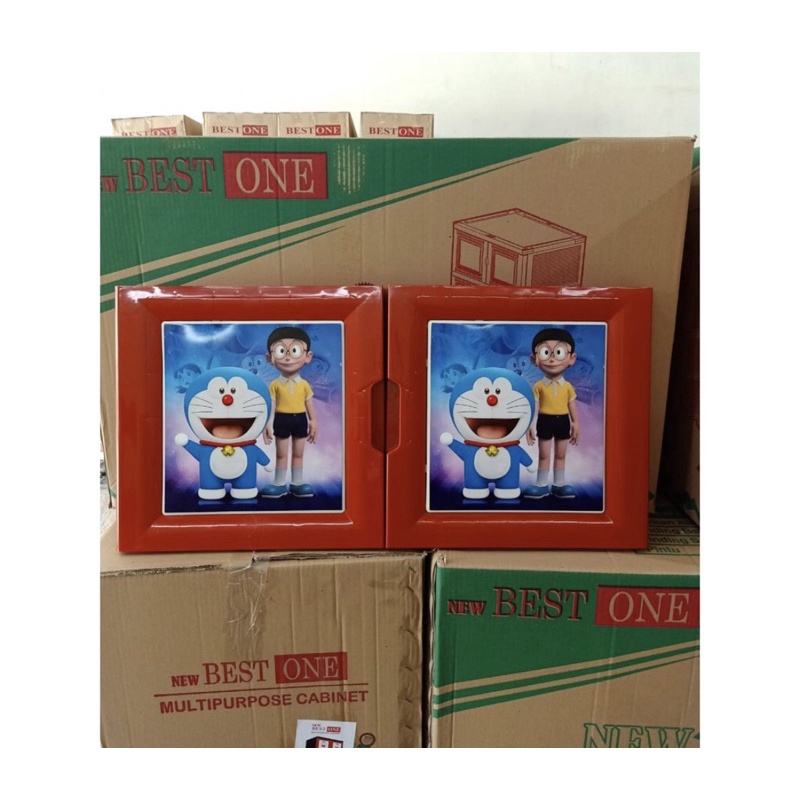 JUMBO LEMARI PLASTIK SUSUN 4 DORAEMON FULL KUNCI