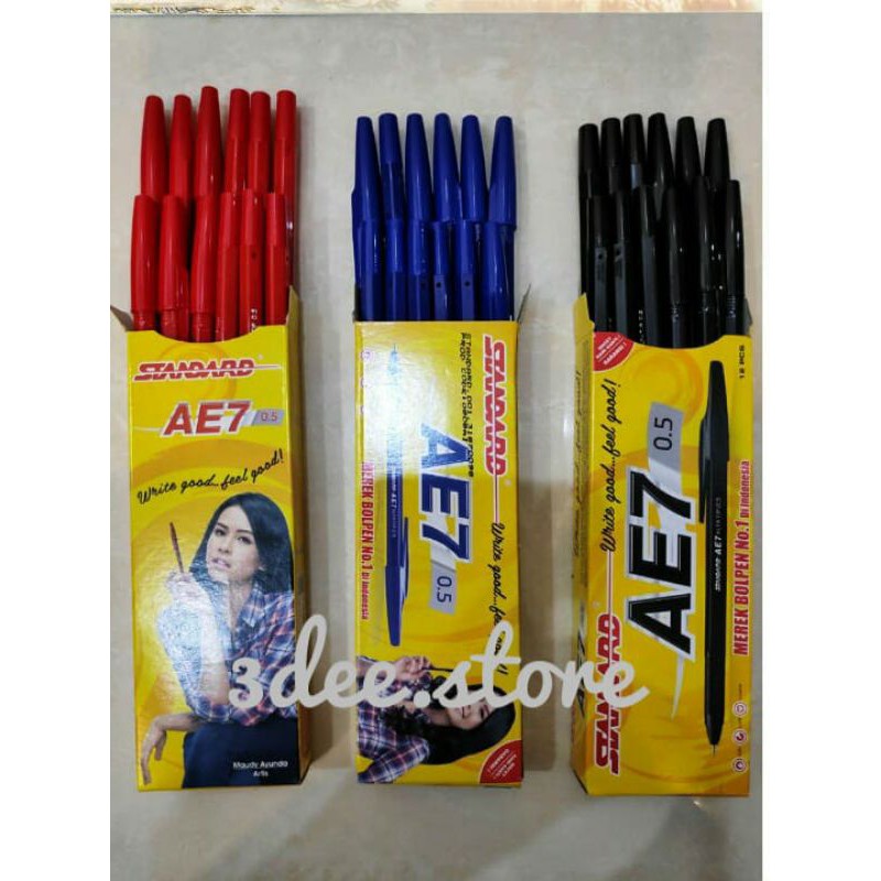 

Pulpen Standar AE7 hitam, biru, merah(original)