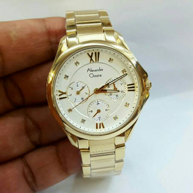 JAM TANGAN WANITA ALEXANDRE CHRISTIE AC 2719 AC2719  SOFT GOLD