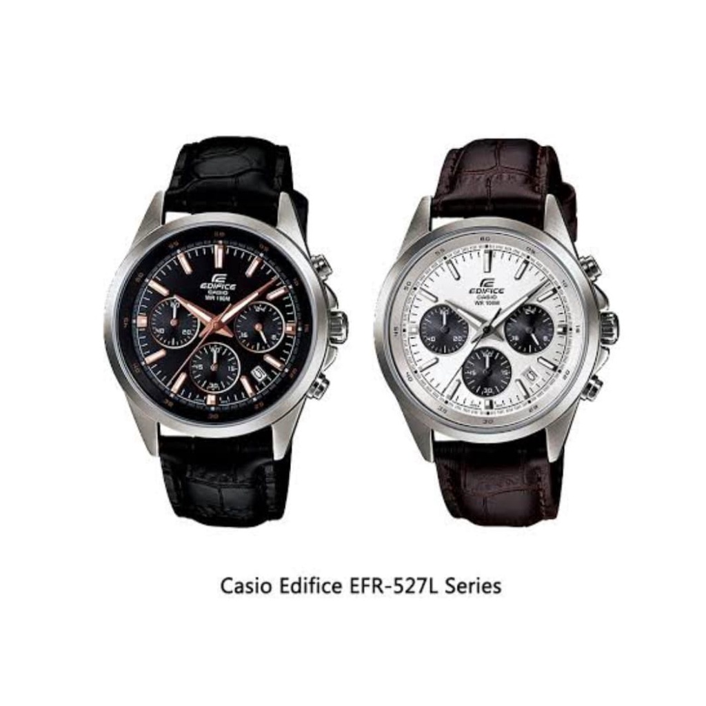 FREE BOX !!!! JAM TANGAN PRIA CASIO EDIFICE EFR527 ELEGAN TALI KULIT JAM TANGAN PRIA FASHION AKTIF SEMUA FUNGSI