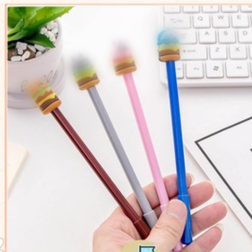 TJM PB240 Pulpen Karakter Hamburger Doraemon Cony Bear Tororo Pena Berkaraketer Burger Kartun Line