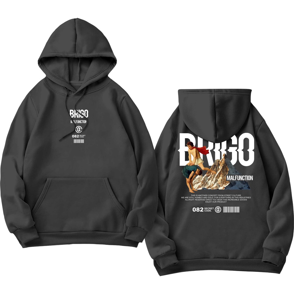 Sweater Hoodie BRIGO malfunction Sablon DTF Fleece Cotton II BRIGO Jumper Hoodie malfunction II M-XXL (Pria &amp; Wanita) Free stiker&amp;Gantungan Kunci