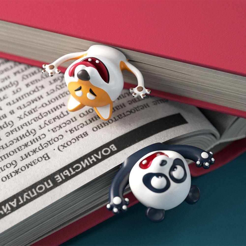 Bookmark Nanas 3D Seri Panda Ocean Baru Alat Tulis Lucu PVC Penanda Buku