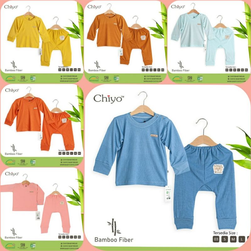 Chiyo Bamboo - Setelan Oblong Panjang / baju bayi  & Celana Panjang anak