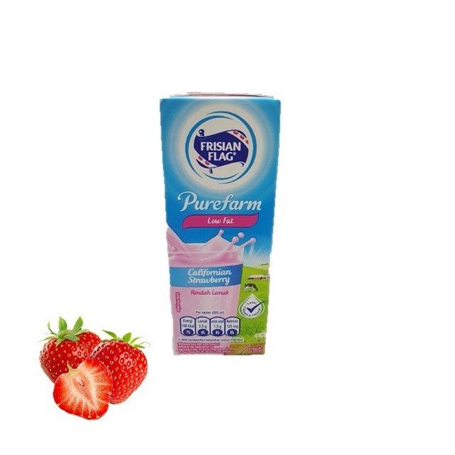 

Frisian Flag Purefarm Low Fat Rasa Stroberi 225ml - Bendera Susu UHT