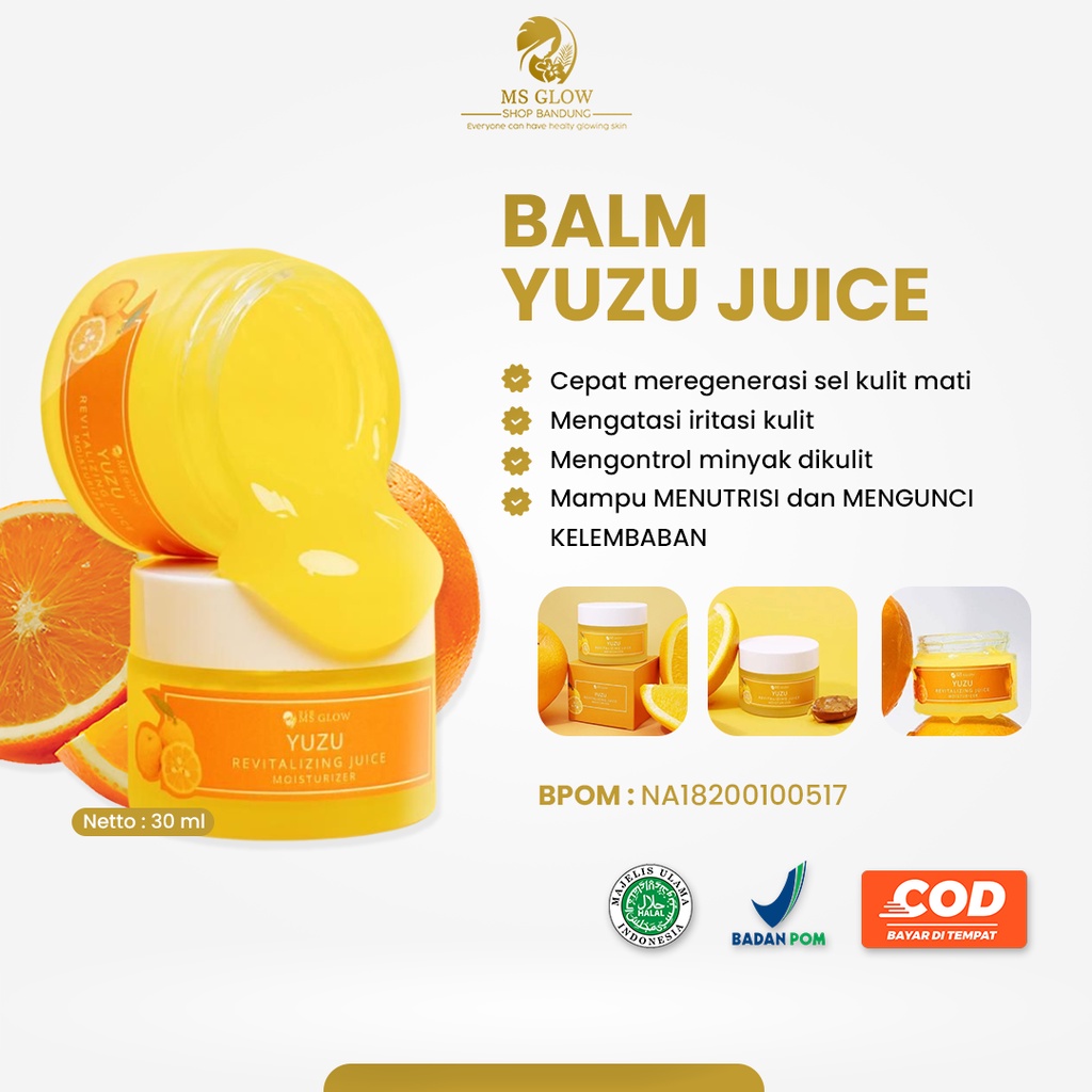 Balm Juice Yuzu Ms Glow Cleansing Make Up Remover Extract Buah Melembabkan Kulit Wajah Original Msgl
