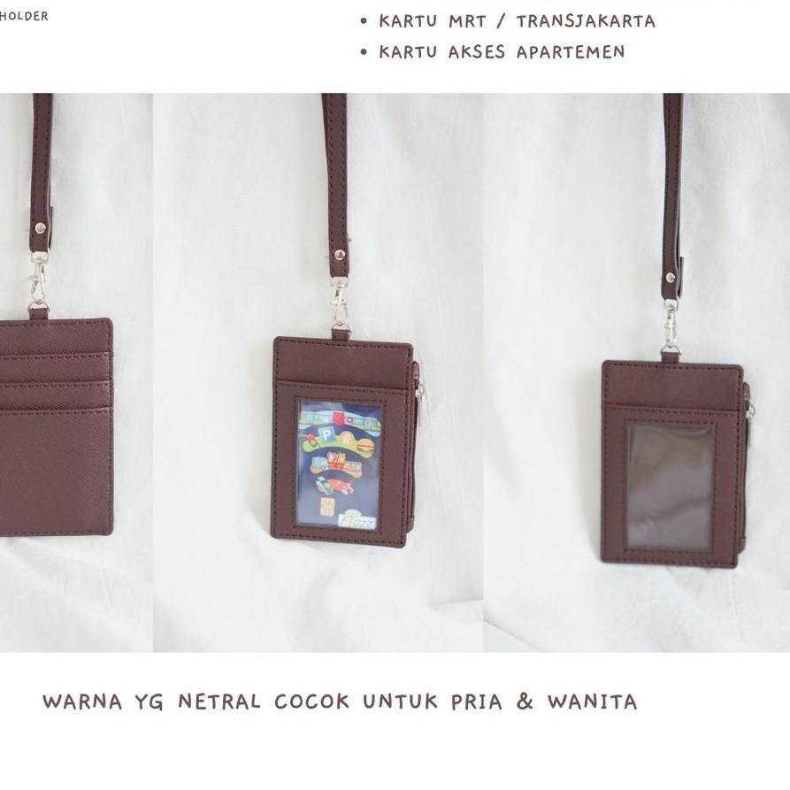

ID CARD HOLDER KULIT / NAME TAG / TEMPAT KARTU ID KANTOR / LANYARD RESLETING PRIA WANITA - KYO