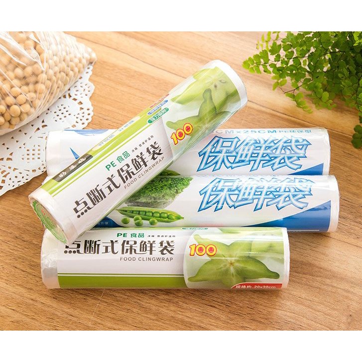 Kantong Plastik Roll Buah Sayur Telur Plastik Supermarket 100 Lembar