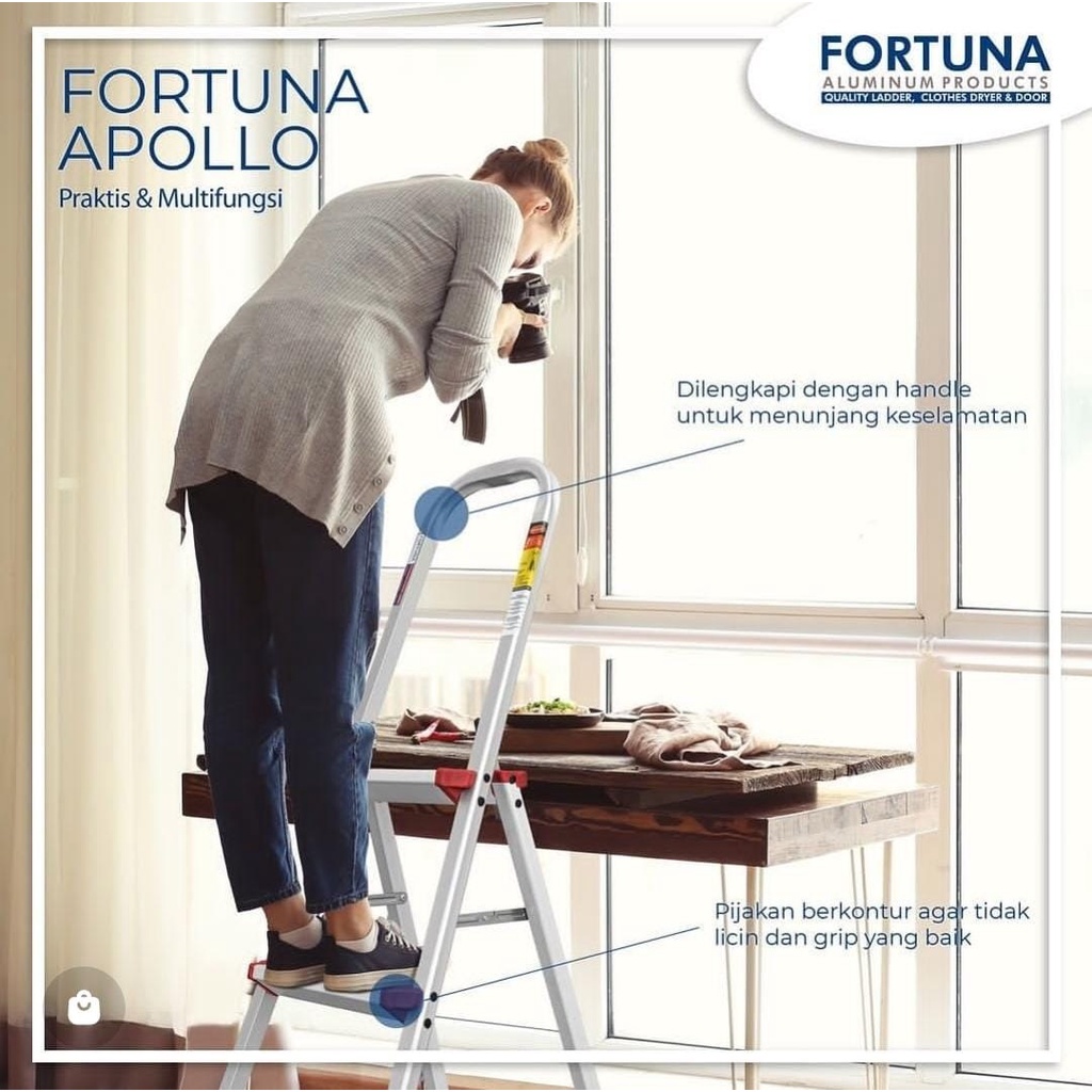 Fortuna Apolo AP06 Tangga Lipat Supermarket 167cm Aluminium Alumunium Steel AP 06