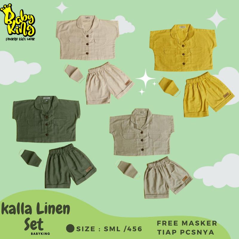 set anak perempuan/kalla linen set baby king