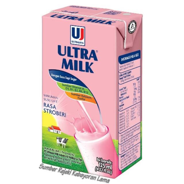 

ULTRA MILK RASA STROBERI / SUSU UHT RASA STRAWBERRY / 125ML / 250ML - 125ml