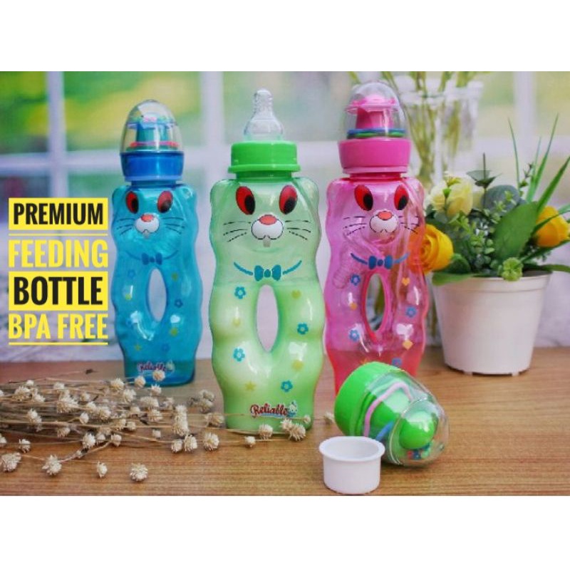 Premium Dot Bayi Botol Susu model Donat Bpa Free Reliable Feeding Bottle Easy Hold Nipple Peristalti