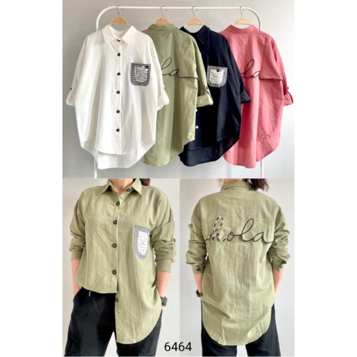 Atasan wanita/kemeja wanita bordir hallo/bahan katun linen/bestseller/all size/ld 110cm/termurah-3