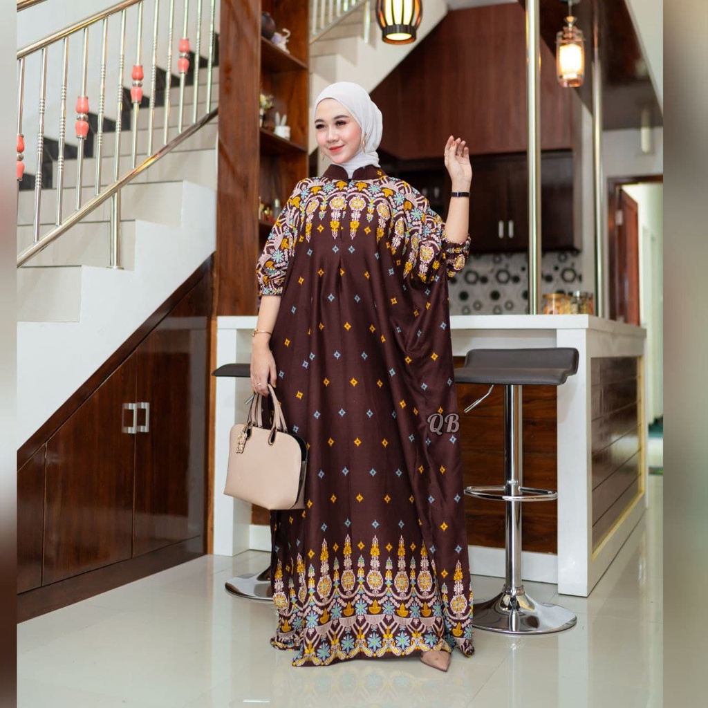 Kaftan Zolla Homey dress Daster Murah Rayon Viscose Baju Wanita Resleting Busui