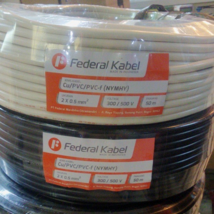 Kabel NYMHY 2X0,5 Federal SNI LMK Harga Per Meter/Eceran