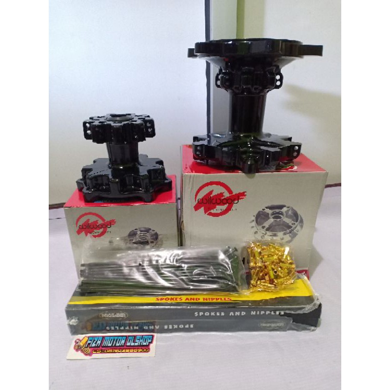 TROMOL CRF 150L HOLE 36 32 SET DEPAN BELAKANG WILWOOD PLUS JARI JARI RUJI HITAM