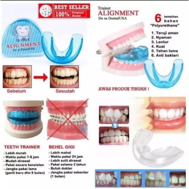 ORTHODENTIC RETAINER TEETH TRAINER ALIGMENT - BEHEL GIGI - MERAPIHKAN GIGI