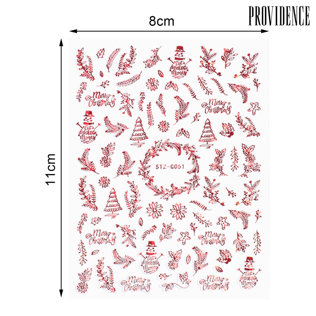 Providence Stiker Kuku Motif Rusa / Kepingan Salju / Natal Untuk Dekorasi Nail Art / Manicure Diy