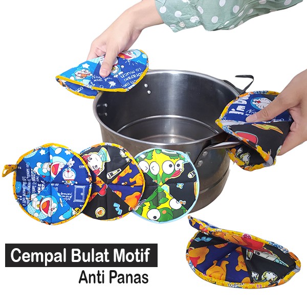 1 Pcs Cempal Dapur | Cempal Panci | Tatakan Mangkok Bulat Motif Anti Panas