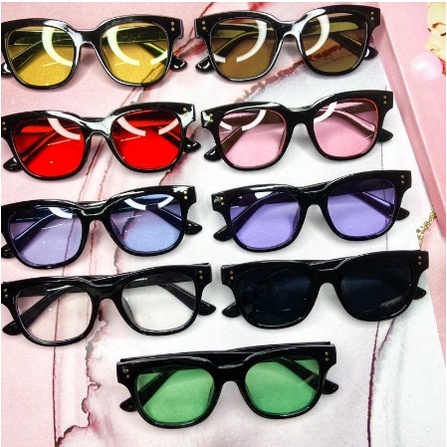 Kacamata Jelly Small Candy Color Kaca Mata Hitam Warna Warni Wanita Pria Anak Reamaja Dewasa Sunglas