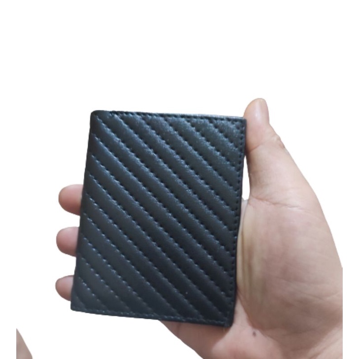 Dompet Kartu 18 in 1 Card Holder + slot uang kulit sintetis - Navy Rantai