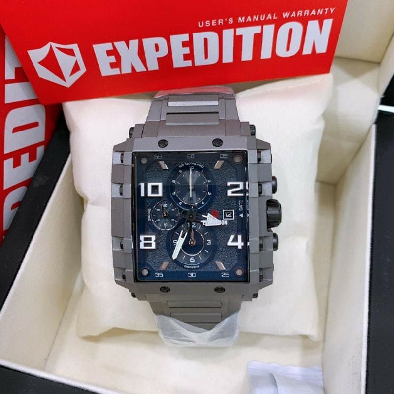 Jam Tangan Expedition Titanium E 6757 Pria / E6757 MC Titanium Black Original