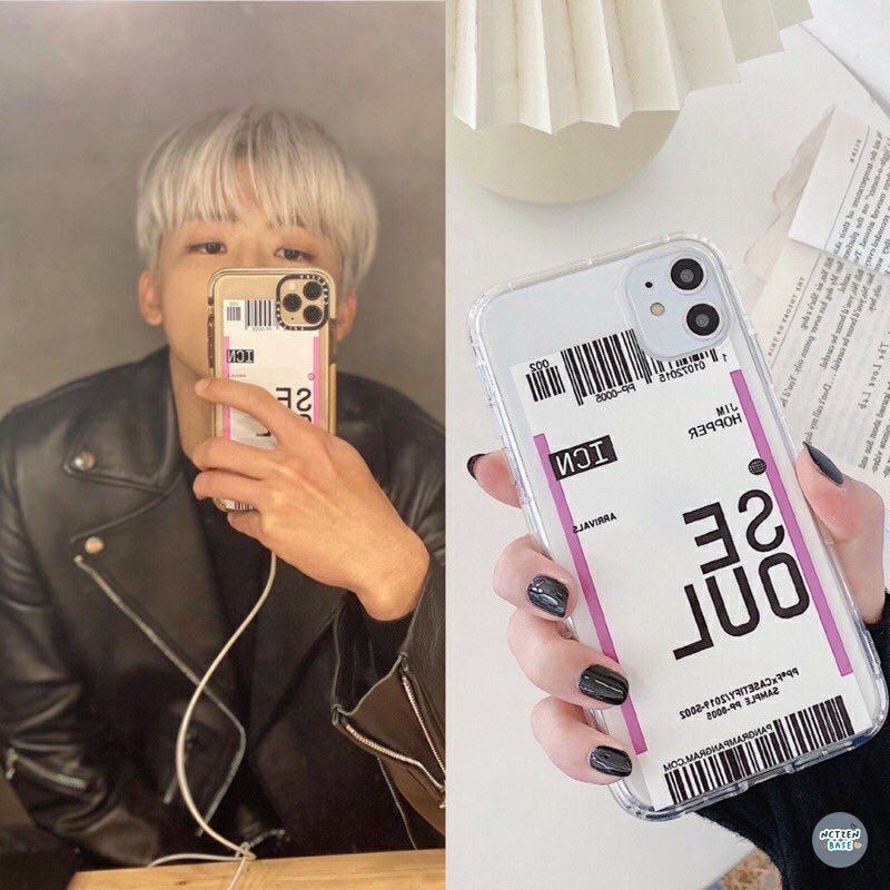 Boarding Pass Ticket Case Jaemin Jisung NCT Seoul Casing Anticrack HP Handphone Anti Crack Kota City