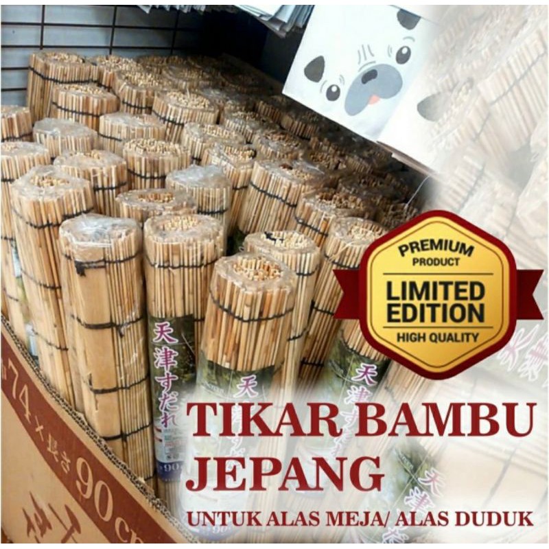 Tikar Bambu Jepang Alas Meja Alas Duduk Import Dekorasi Ruangan Rumah Bisa Digantung sebagai Tirai