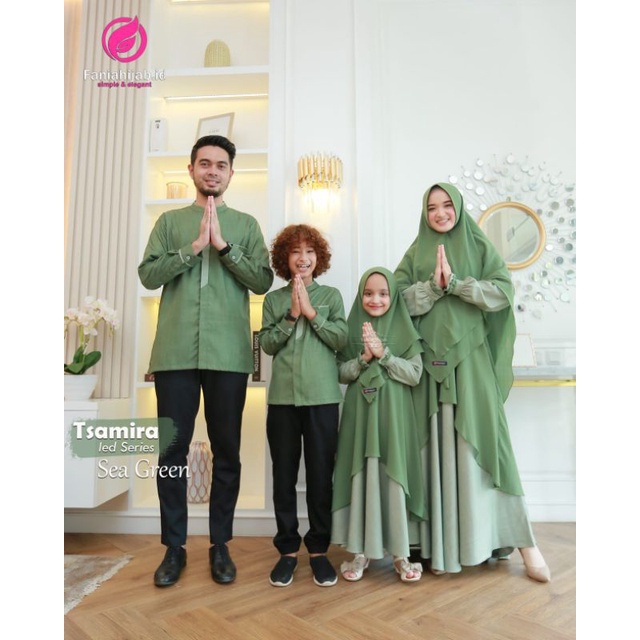 Ready April 2022 / Tsamira Sea green / Tsamira Dress Fania Hijab  / kembaran Tsamara / Sarimbit Fani