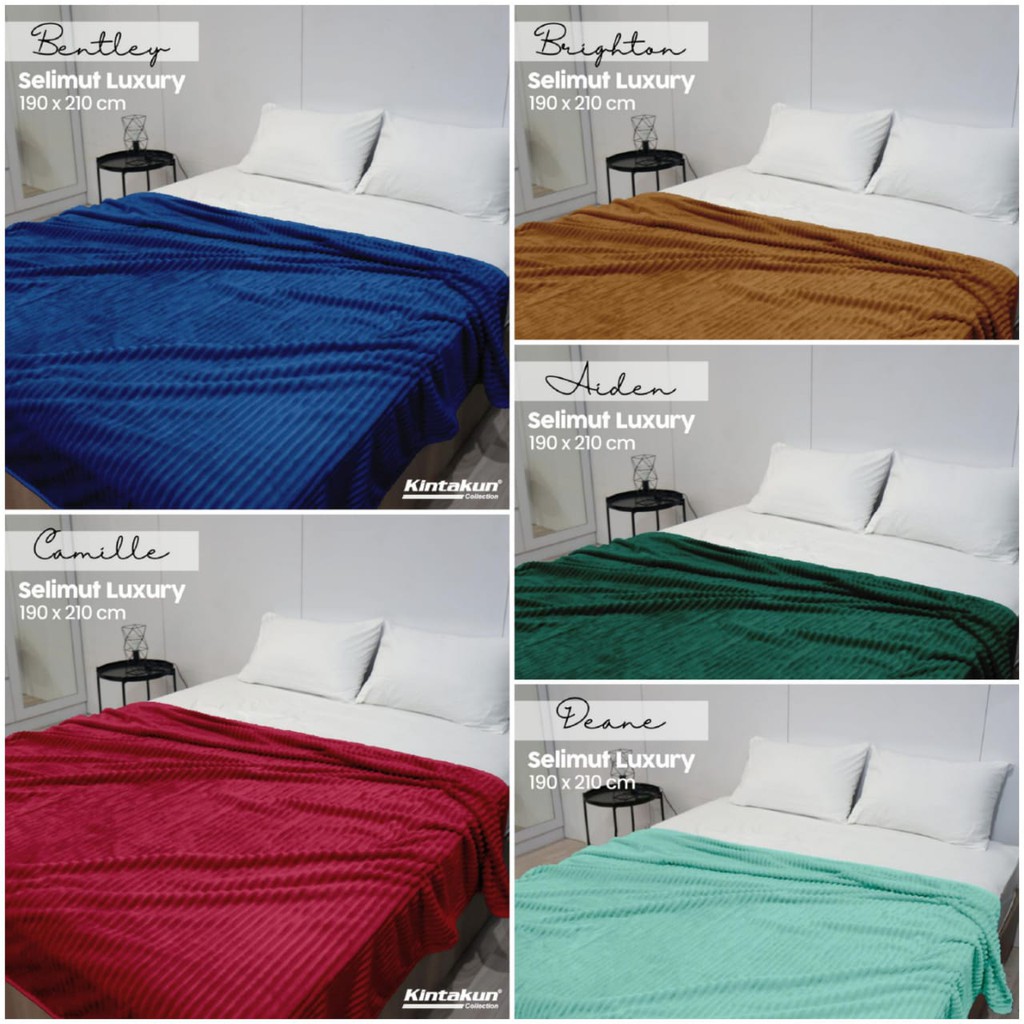 Kintakun - Selimut Luxury Bulu Lembut Dewasa Polos Jumbo - Uk. 190x210 Bahan Berkualitas Tebal Terla