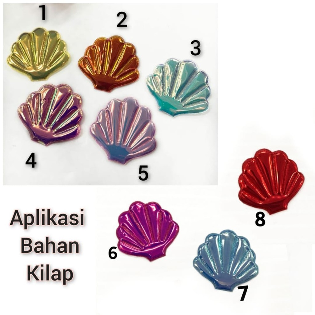 1 Buah - 4 Cm Aplikasi Kerang | Kerang Gliter | Kerang Kilap | Bintang Laut