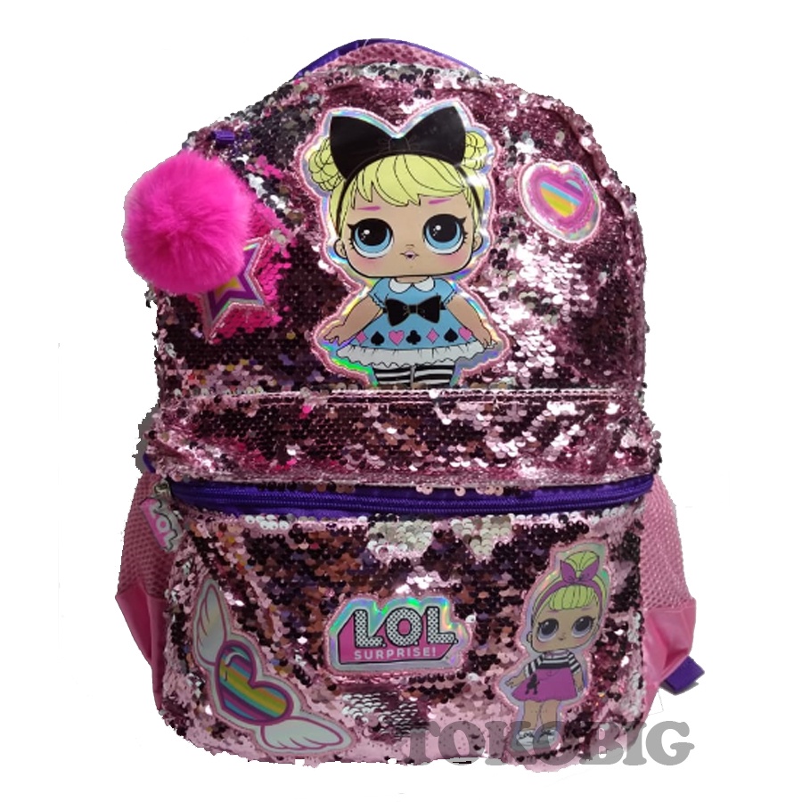 LOL SRPRSE Tas Backpack Sequin Tas Sekolah Anak Perempuan