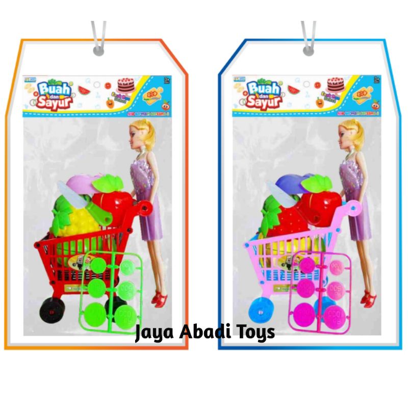 MF 21 - MAINAN ANAK MURAH !! SHOPPING CART + FRUIT ( MF21 ) KERANJANG BELANJA TROLLI MINIMARKET BUAH SEGAR