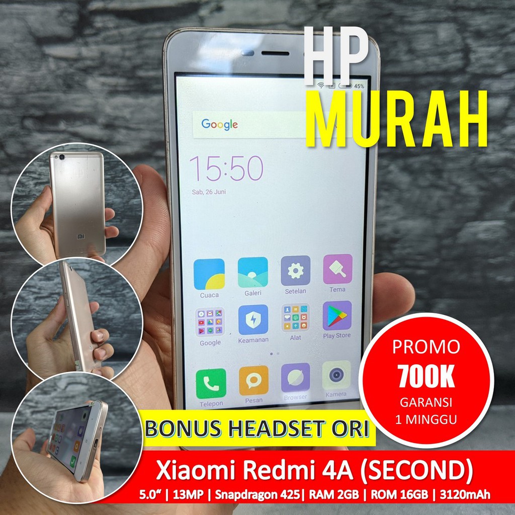 [Bisa COD] MURAHH XIAOMI REDMI 4A 2/16GB – Android Second Seken Bekas Handphone Murah