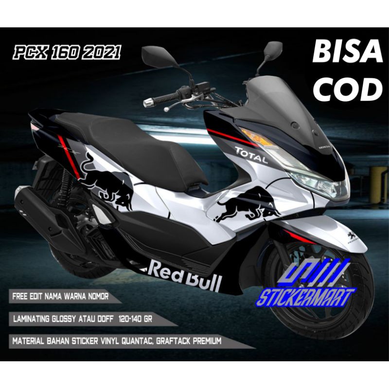 Decal Sticker PCX 160 4 Valve variasi Sticker motor Full Body redbull logo