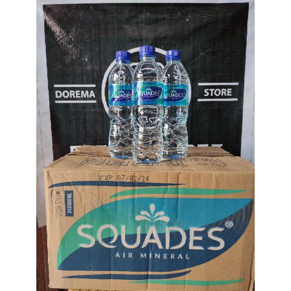 1 dus Air Minum Mineral Squades Botol 600ml