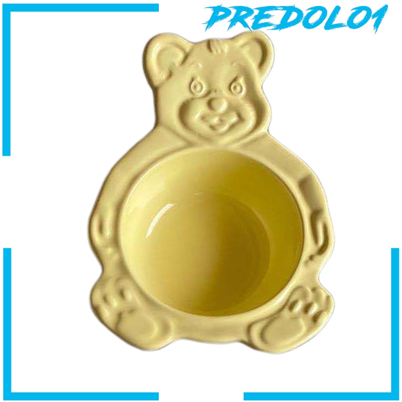 [PREDOLO1] Cute Cartoon Ceramic Bowl Bear-shaped Oatmeal Milk Dessert Serving Tableware