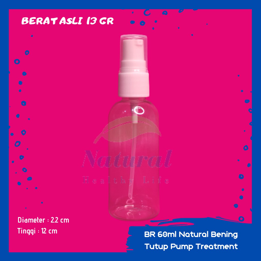 Botol 60ml Natural Pump Treatment Neck 18 Bahan PET