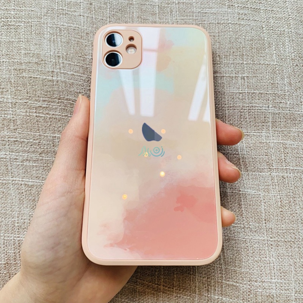 Case Tempered Glass Motif Cat Air Untuk Iphone 11 12 Pro Max 6 6s + 7 8 Plus Se 2020 X Xs Max Xr 11 Pro Max 12 Mini