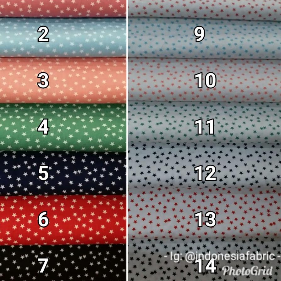 ➩ Kain Katun Jepang Tokai Senko motif New Star ✳