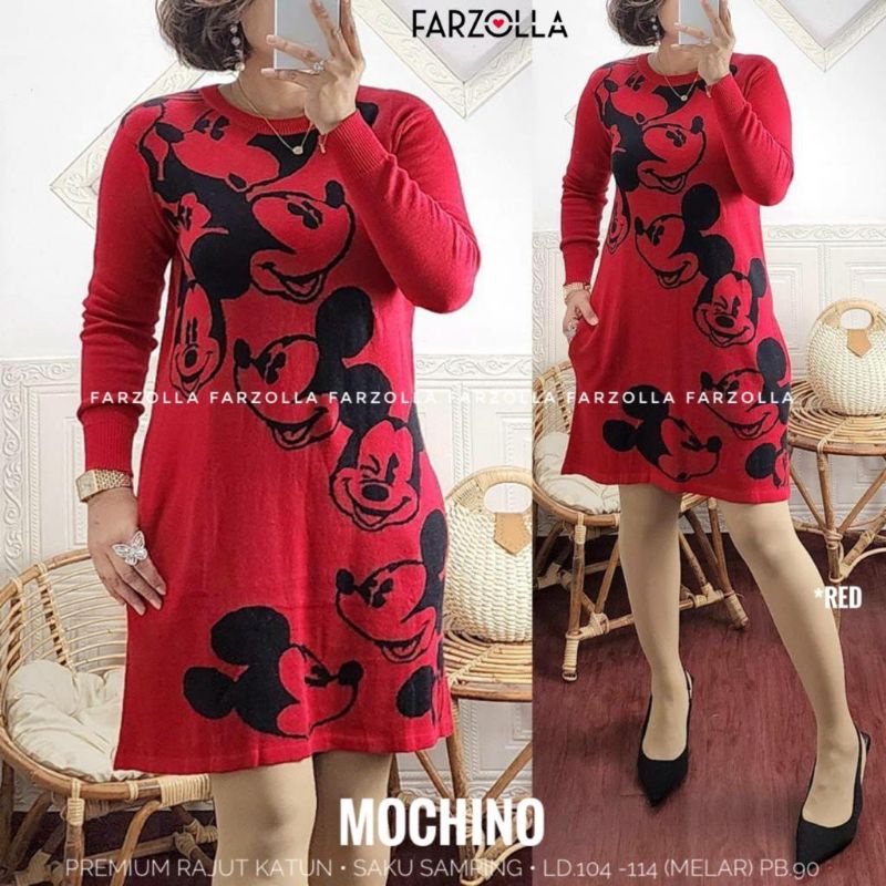 Mochino Fab Rajut Premium / Dress Rajut Wanita by Farzolla