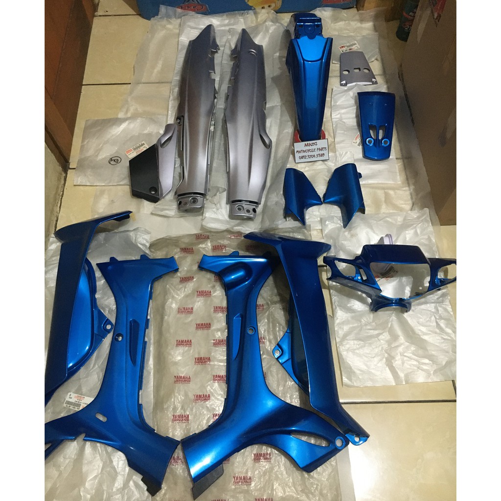 COVER BODY F1ZR FIZR FISR HALUS FULL SET DUAL TONE BIRU BC3 DAN SILVER LVS ORIGINAL YGP
