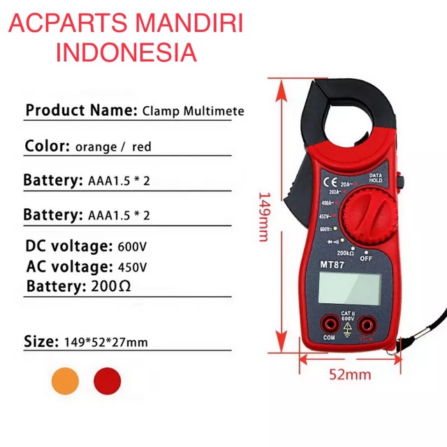 DIGITAL CLAMP METER TANG AMPER BAGUS BERKUALITAS ( SMC-87 )