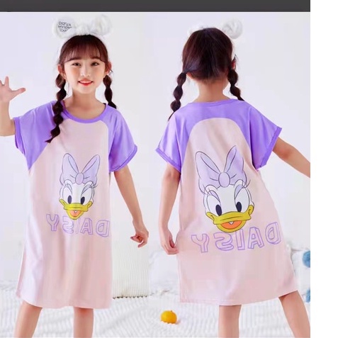 (Hello Girl)SY-03 Dress Tidur Anak Motif Kartun Anak Import