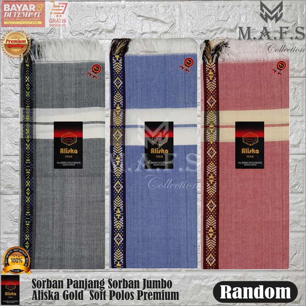 SORBAN IMAMAH SORBAN ALISKA GOLD JUMBO SOFT WARNA