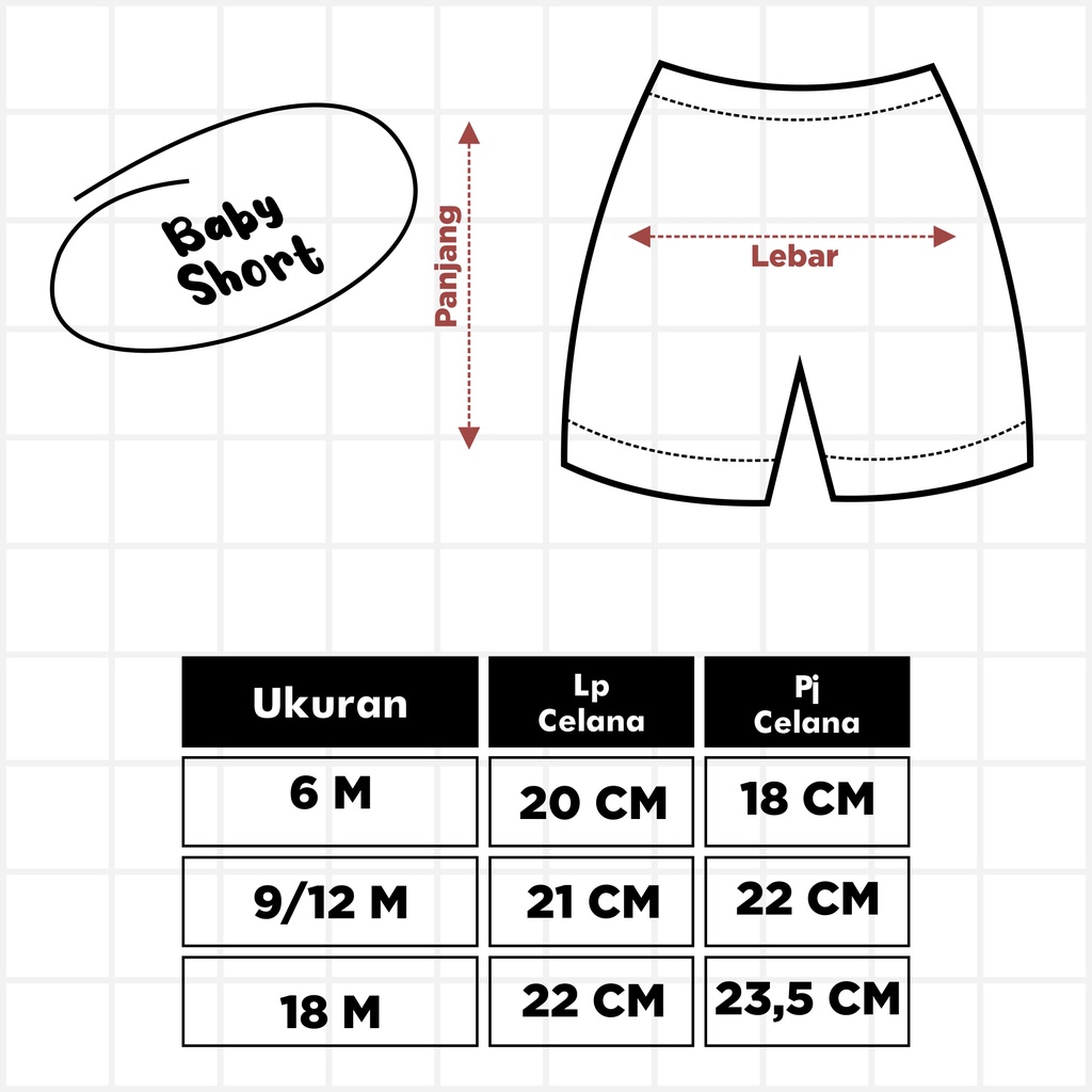 Bearhug Celana Pendek Bayi Perempuan Premium Full Printing XCD6 Cardet 6-18 Bulan-8