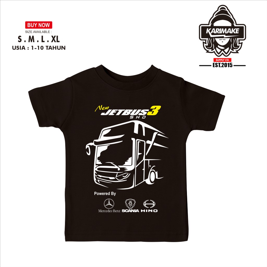 Kaos Baju Anak Bismania Jetbus 3 Mercedes Benz Scania Hino - juraganpoloshirt