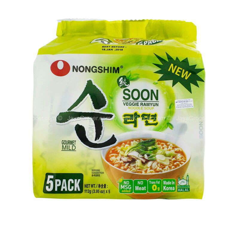 

Nongshim Soon Veggie Ramyun 560gr (5pcs x 112g)
